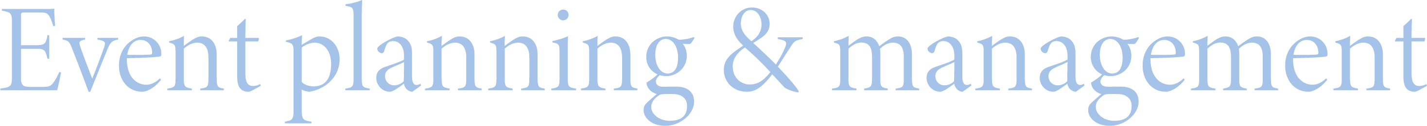 Event planning & management